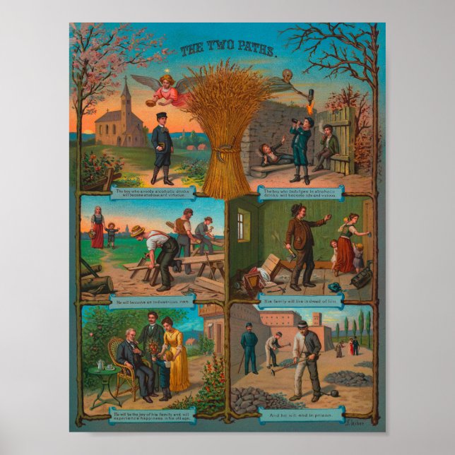 Vintagen  två Väg Poster (Framsidan)