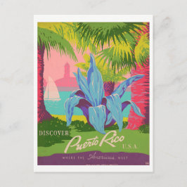 vintagen "Upptäck Puerto Rico" Vykort