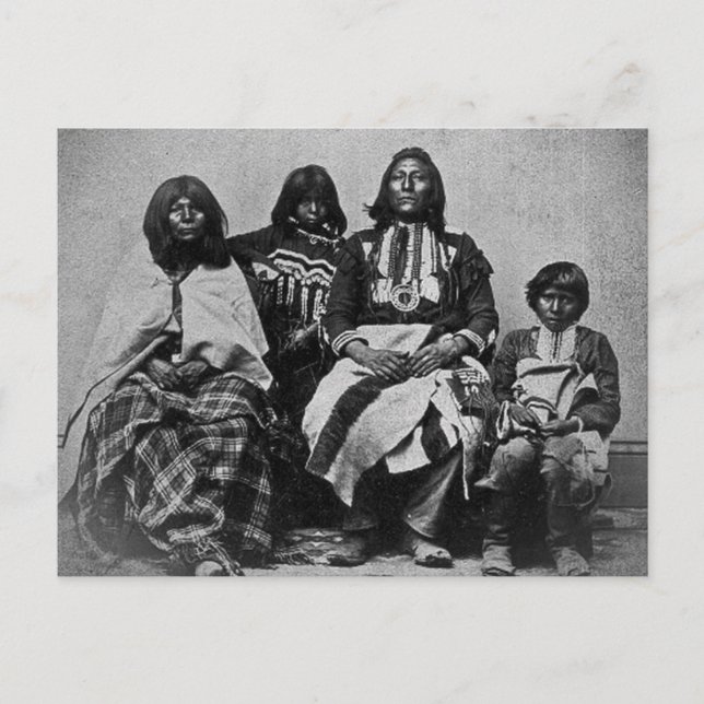 Vintagen Ute Family Stereoview Vykort (Framsida)