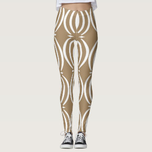 Vintagen Vågigt Linjernas geometriska utformning Leggings
