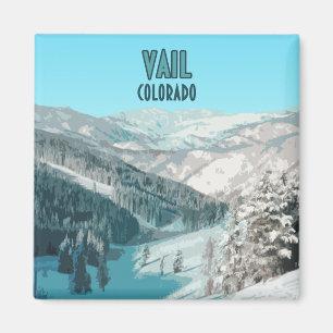 Vintagen Vail Colorado Snö Mountain Magnet