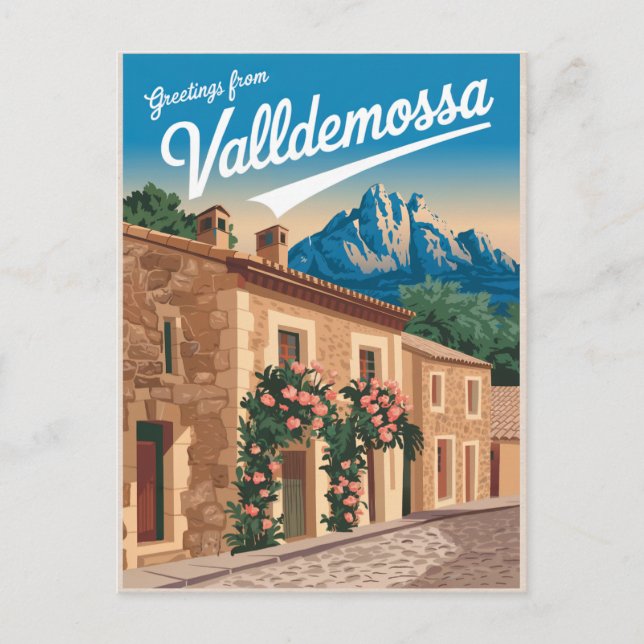 Vintagen Valldemossa Mallorca Vykort (Framsida)