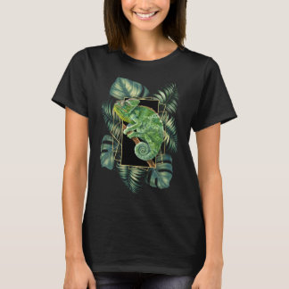 Vintagen Veiled Chameleon Tropical Retro T Shirt