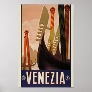 Vintagen Venedig Travel Poster