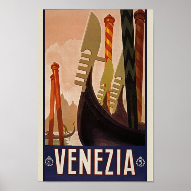 Vintagen Venedig Travel Poster (Framsidan)