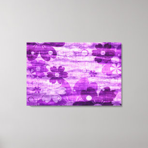 Vintagen Violet Blommigt Canvastryck