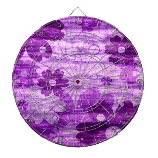 Vintagen Violet Blommigt Darttavla