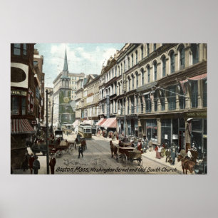 Vintagen Washington St Boston 1905 Poster