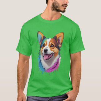 Vintagen Watercolor Hund lustig T Shirt