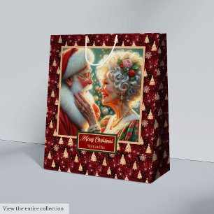Vintagen Watercolor Jultomten Helgdag Gift Bag