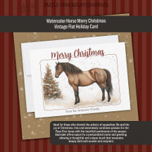 Vintagen Watercolor Paso Horse God jul