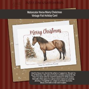 Vintagen Watercolor Paso Horse God jul Julkort