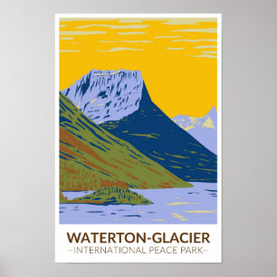 Vintagen Waterton-Glacier Internationell Peace Par Poster