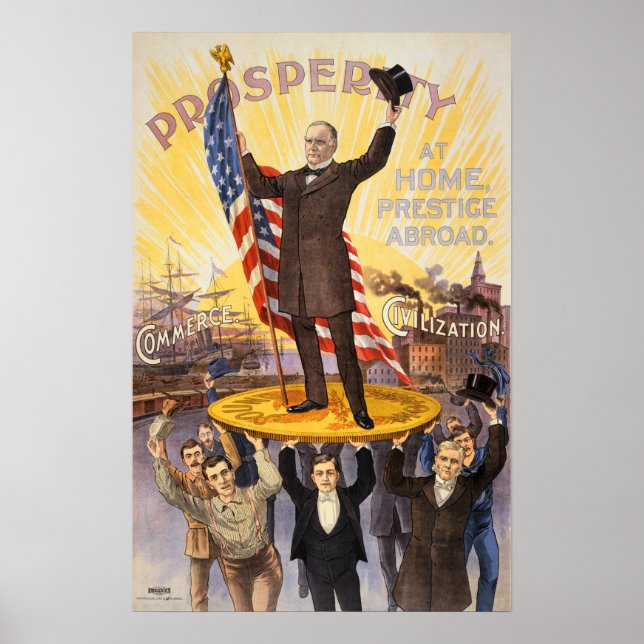VINTAGEN WILLIAM MCKINLEY Capitalism Poster (Framsidan)