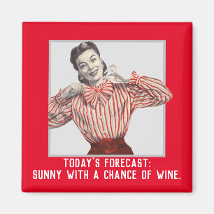 Vintagen Woman, uppskattad Vin Magnet
