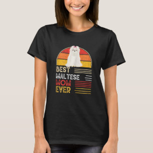 Vintagen Womens Bästa maltesiska Mamma Alltid Mor T Shirt