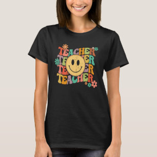 Vintagen Womens Groovy Lacher Smile Ansikte tillba T Shirt