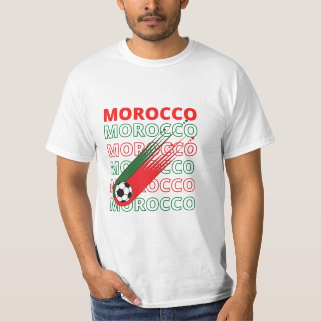 Vintagen World Soccer Marocko T Shirt (Framsida)
