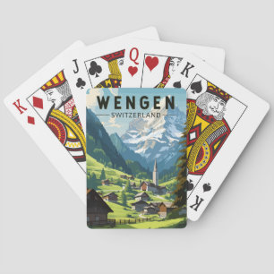 Vintagen WSchengen Schweiz Travel Art Casinokort