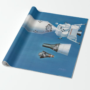 VintageNASA-rymdskepp och raket Presentpapper