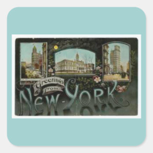 VintageNew York City klistermärkear Fyrkantigt Klistermärke