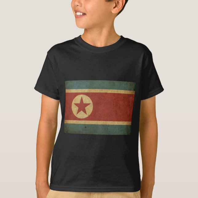 VintageNordkorea flagga Tee Shirt (Framsida)