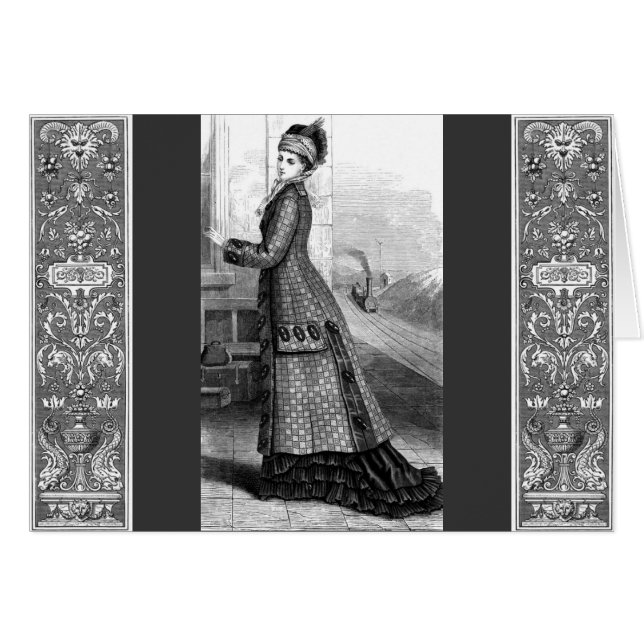 Vintagens adress hälsningskort (Framsidan Horizontal)