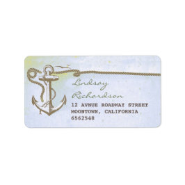 vintagens adressetikett med nautiskt ankare