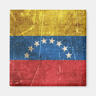 Vintagens Åldras och Venezuelas sönderdelade Flagg Magnet