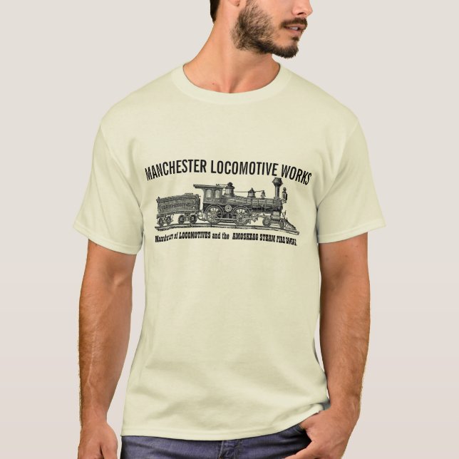 Vintagens ångmotor Tåg T-shirt (Framsida)