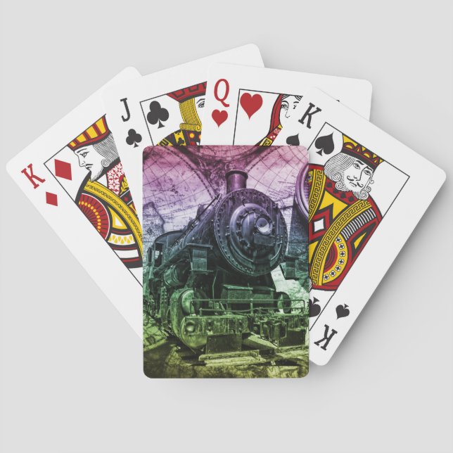 Vintagens ångmotorlok casinokort (Baksidan)