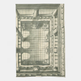 Vintagens arkitektur, Atrium Courtyard Perspective Kökshandduk