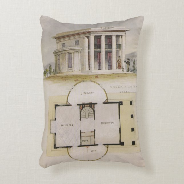 Vintagens arkitektur, Golv-planen och grekiska Vil Prydnadskudde (Framsidan(Vertikal))