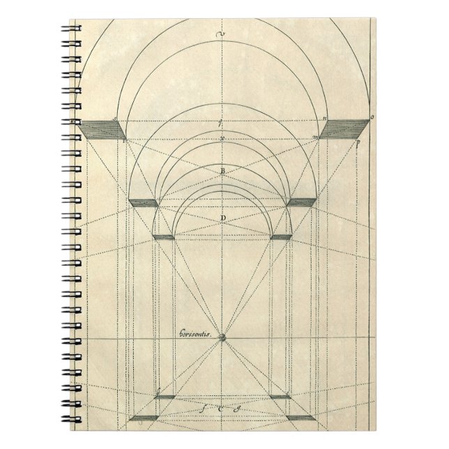 Vintagens arkitektur, Renaissance Arch Perspective Anteckningsbok Med Spiral (Framsidan)