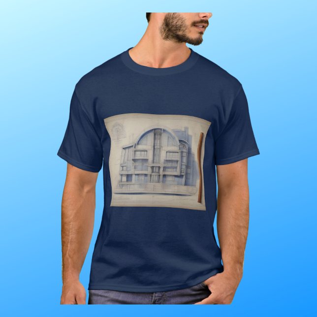 Vintagens arkitekturritbild på t shirt (Architectural blueprint t-shirt)