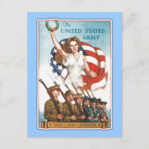 Vintagens armé Poster med Dam Liberty Tshirts Vykort