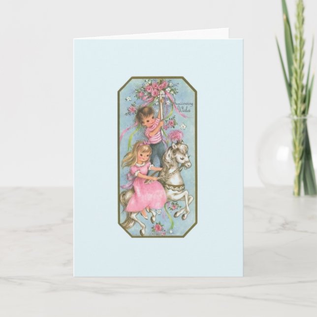 Vintagens årsjubileum - hälsningskort kort (Framsida)