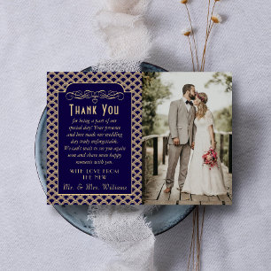 Vintagens Art Deco Gatsby Bröllop Photo Tack Kort