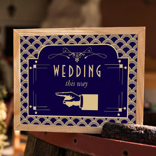 Vintagens Art Deco Gatsby Bröllop-samling 1920 Poster