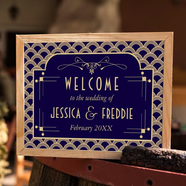 Vintagens Art Deco Gatsby Bröllop-samling 1920 Poster (Skapare uppladdad)