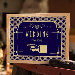 Vintagens Art Deco Gatsby Bröllop-samling 1920 Poster