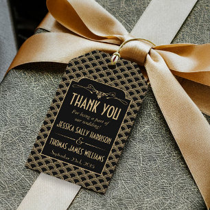 Vintagens Art Deco Gatsby Bröllop-samling 1920 Presentetikett