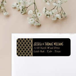 Vintagens Art Deco Gatsby Bröllop-samling 1920 Returadress Etikett