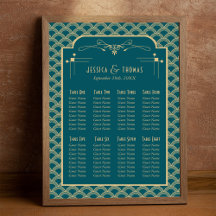 Vintagens Art Deco Gatsby Bröllop Seating