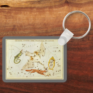Vintagens astronomi, konstellationen Stars Chart K Nyckelring