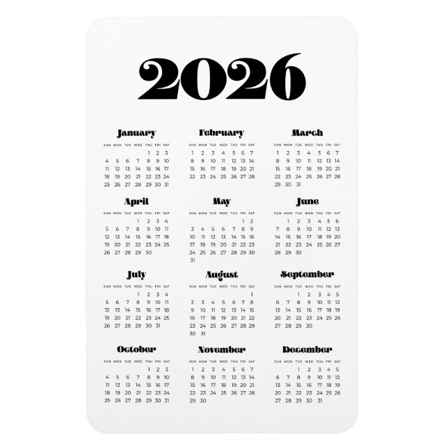 Vintagens återanrop 2024-kalender magnet (Vertikal)