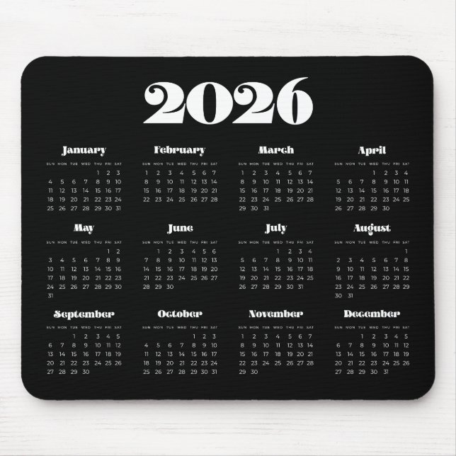 Vintagens återanrop 2025 Svartkalender Musmatta (Framsidan)