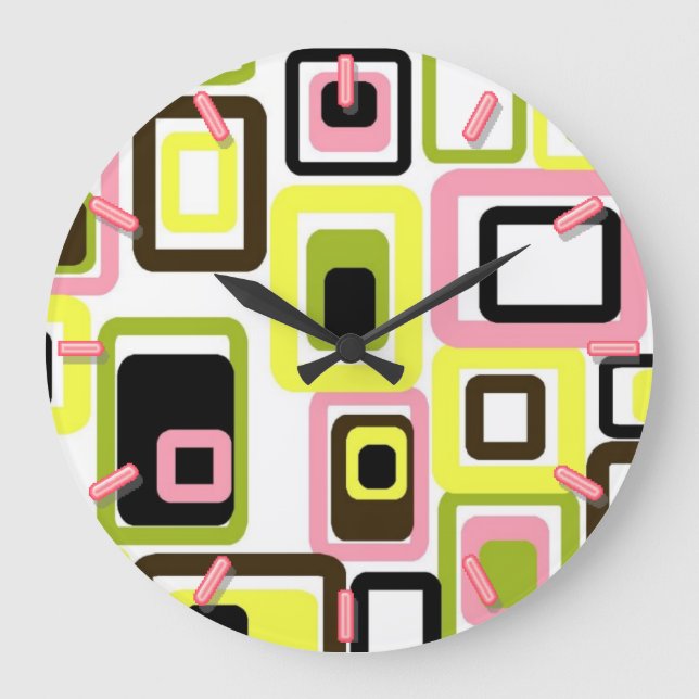 vintagens återcirkel, medelårhundradets geometrisk stor klocka (Framsida)