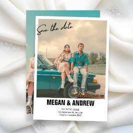 Vintagens återfoto bröllop spara datumet