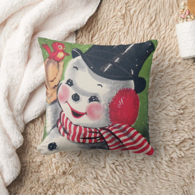Vintagens återinsättning av snögubbe-hjulluddar kudde (Filt)